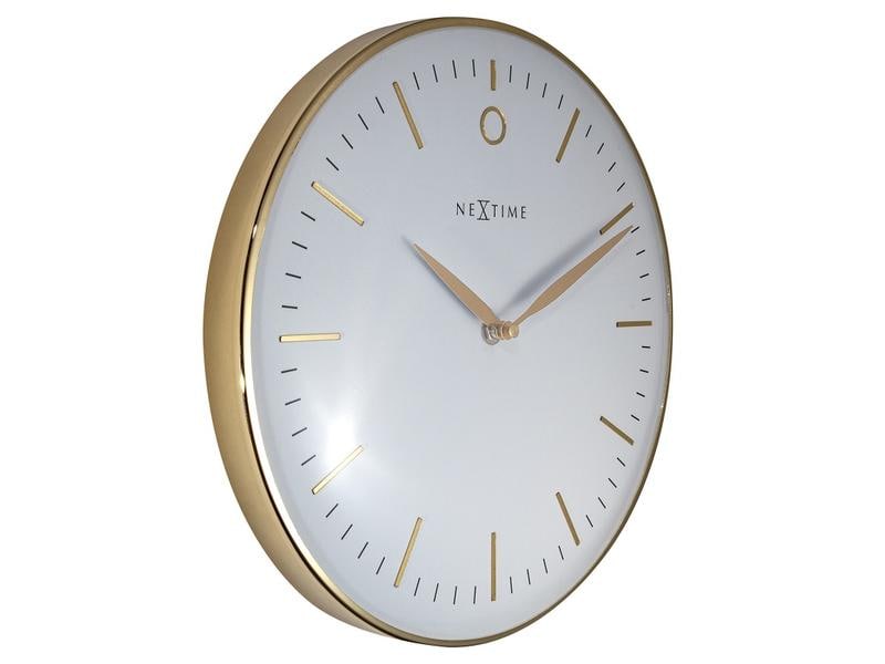 NeXtime Wanduhr Small Glamour 30 Ø, Gold/Weiss