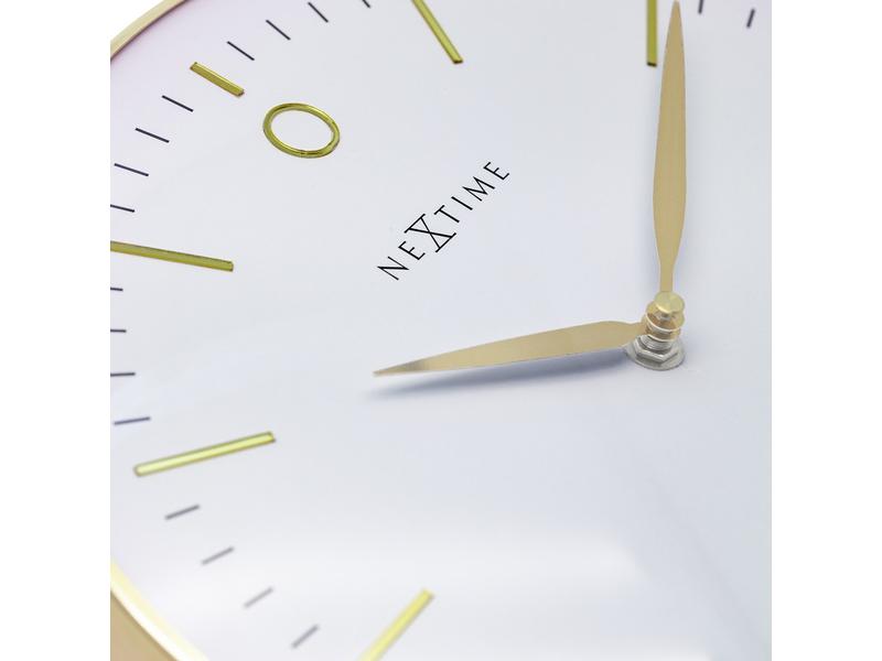 NeXtime Wanduhr Small Glamour 30 Ø, Gold/Weiss