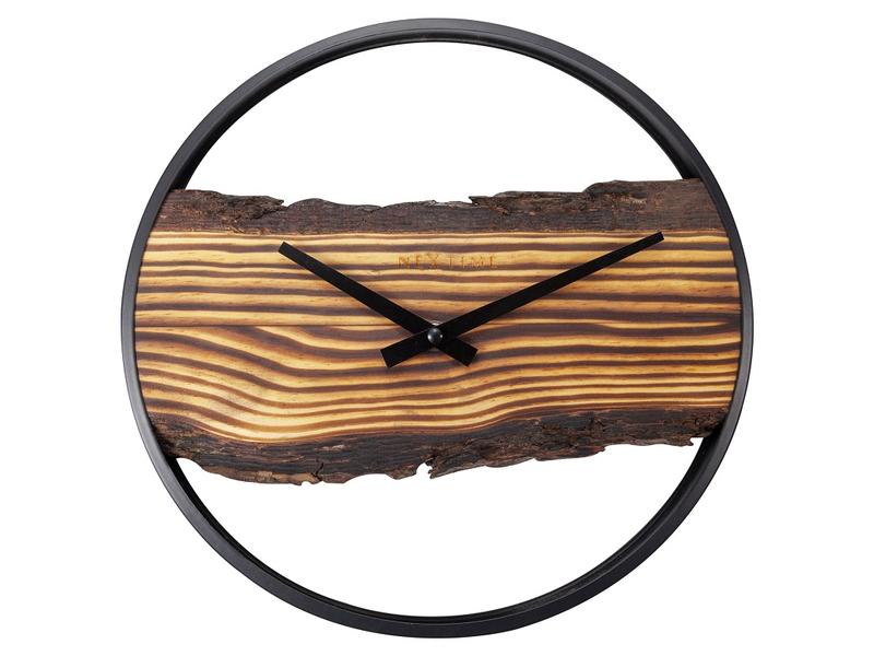 NeXtime Wanduhr Forest Large Ø 45 cm, Braun