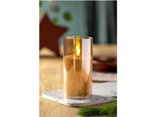 Bougie LED Leonardo Autentico 16 x 8 cm, or