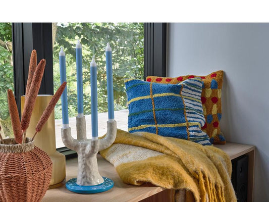 Villa Collection Bougies Coniques Styles Bleu, 4 pièces