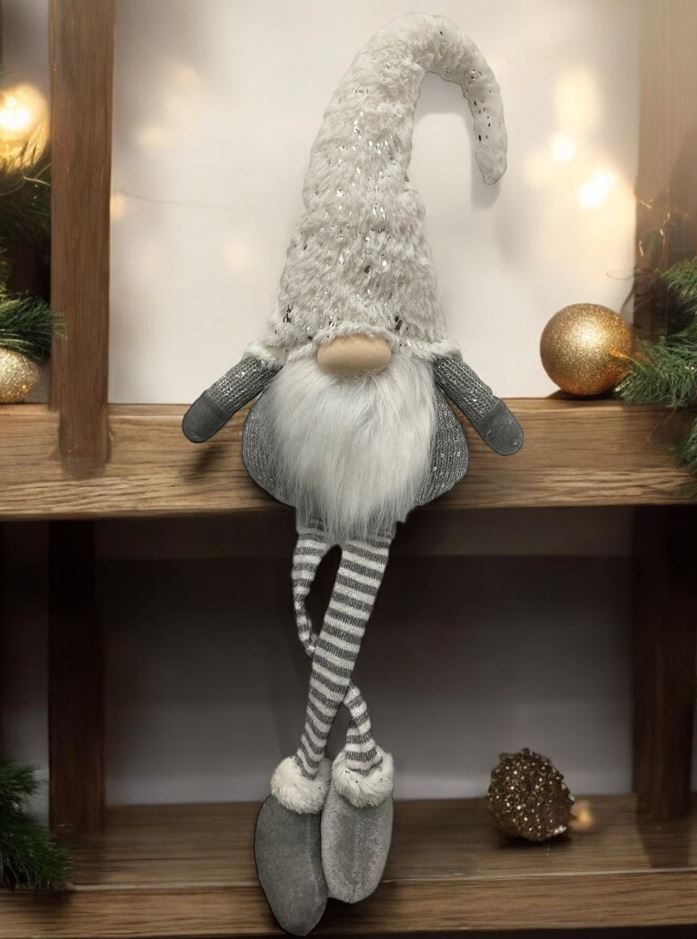 Deko Wichtel Santa Kantenhocker L:8cm x B: 20cm x H:84cm Farbe: weiss / grau