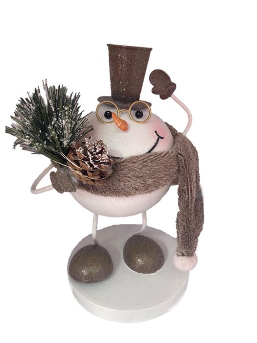 Figurine décorative bonhomme de neige
fait de metal
L15 cm x l 17,5 cm x H29 cm