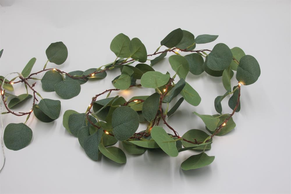 Lucine a LED
Foglie di eucalipto
con 20 LED
Lunghezza 180 cm