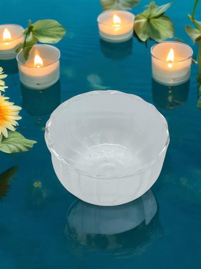 Schwimm Teelicht Glas Klar D:6cm H:3.5cm - 12 Stück