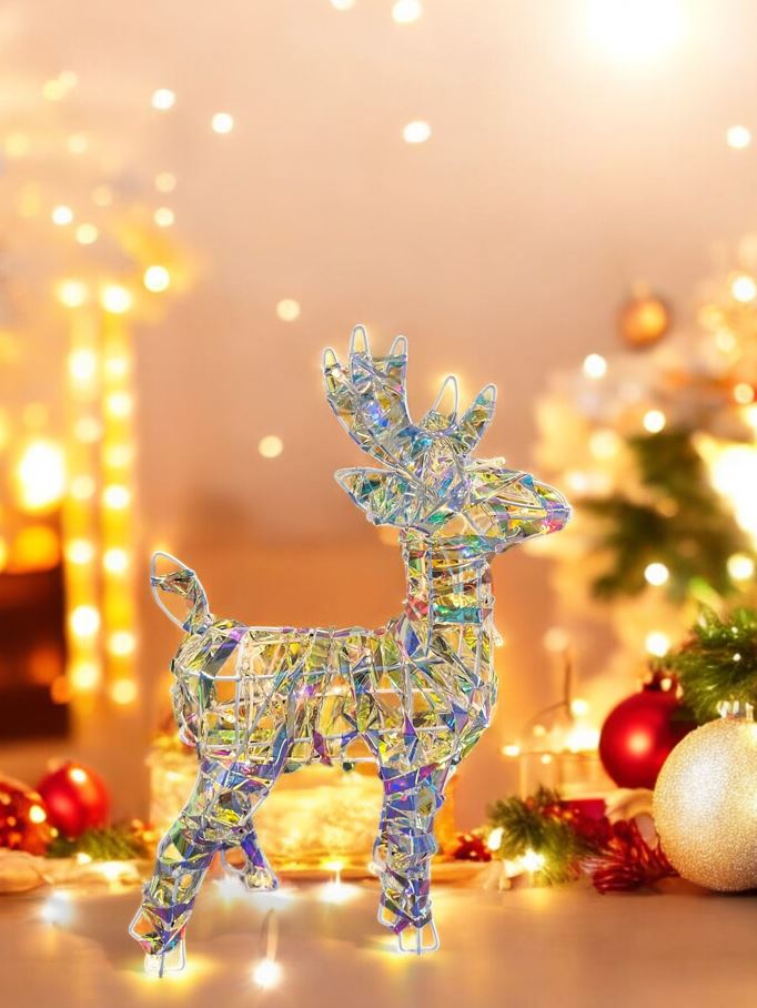 LED Rentier Candy aus Metall mit 50LED Farbige PET Streifen