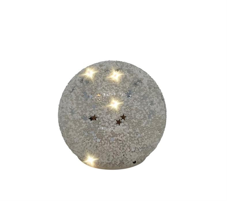 LED Glas Kugel 3er Set weiss
mit kleinen Sternen
Total 23 LED
D:10.5cm / 12cm / 15cm