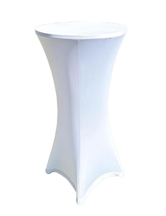 Stehtisch Stretch Husse Weiss 120cm Höhe, Durchmesser 60-65cm