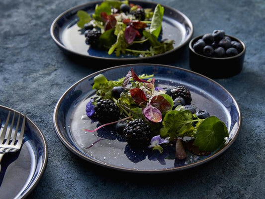 Piatti piani Bitz Ø 27 cm, 6 pezzi, nero/blu scuro