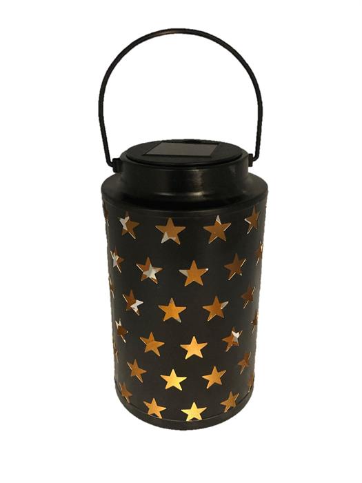 Lanterne solaire LED
en métal avec 1 LED
avec motif étoile perforé
H21cm
