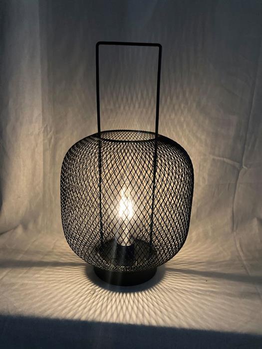 LED Solar Laterne
aus Metall schwarz
mit Henkel H:32cm
