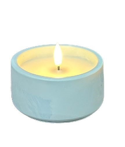 LED Kerze im Zement Topf Farbe: blau