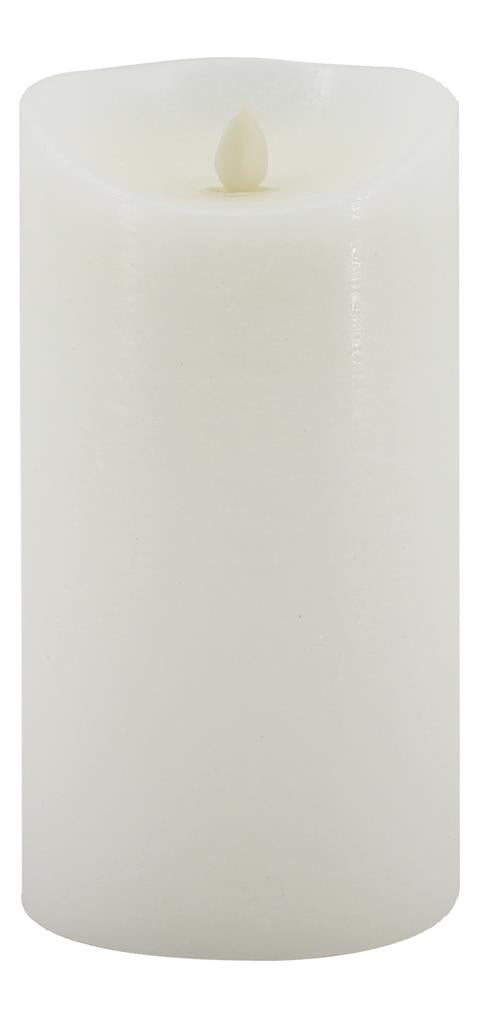 Bougie en cire LED blanche rustique avec flamme mobile
P:9cm - H:23cm