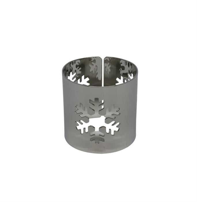 Rond de serviette lot de 4 flocons de neige
D:38mm acier inoxydable argent