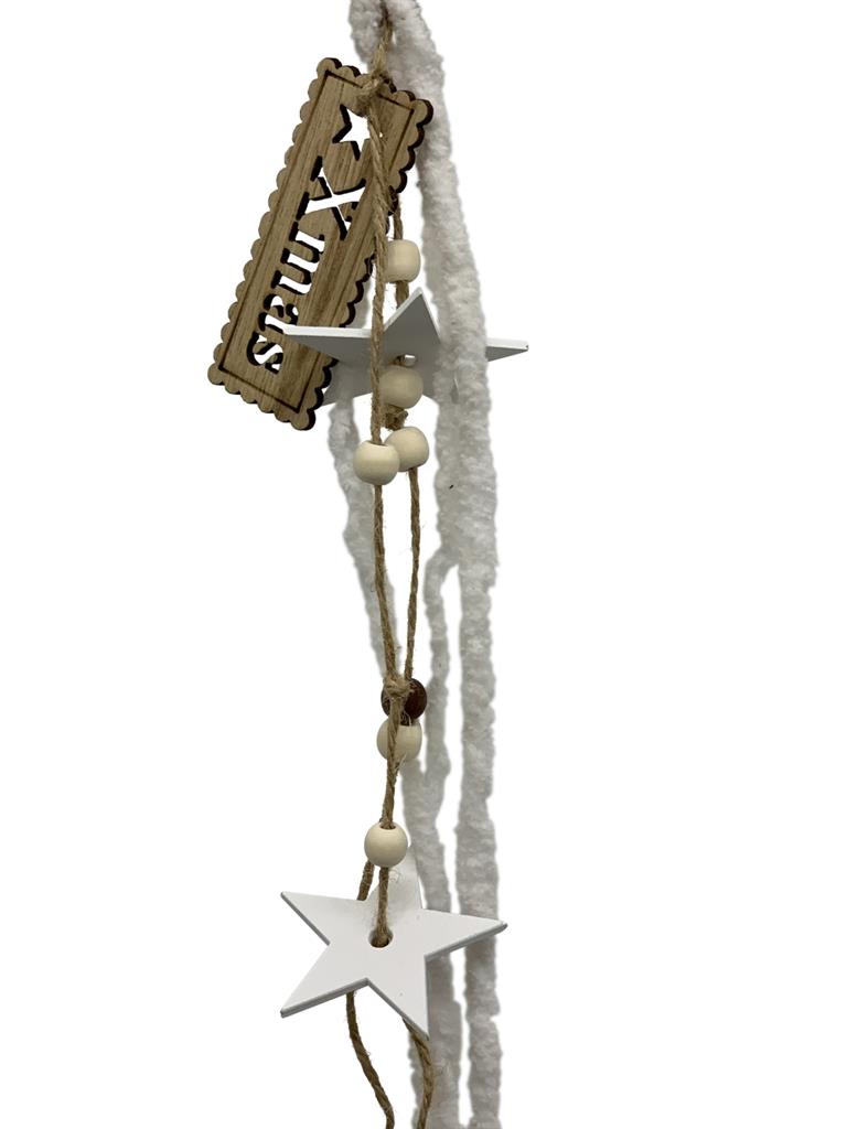 Appendino in legno rotondo L:70cm
con rilievo NATALE