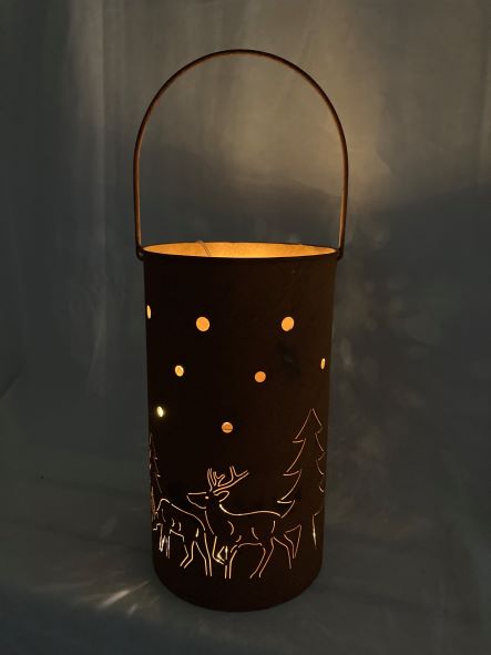 Lanterne en métal
avec finition rouille
H26cm