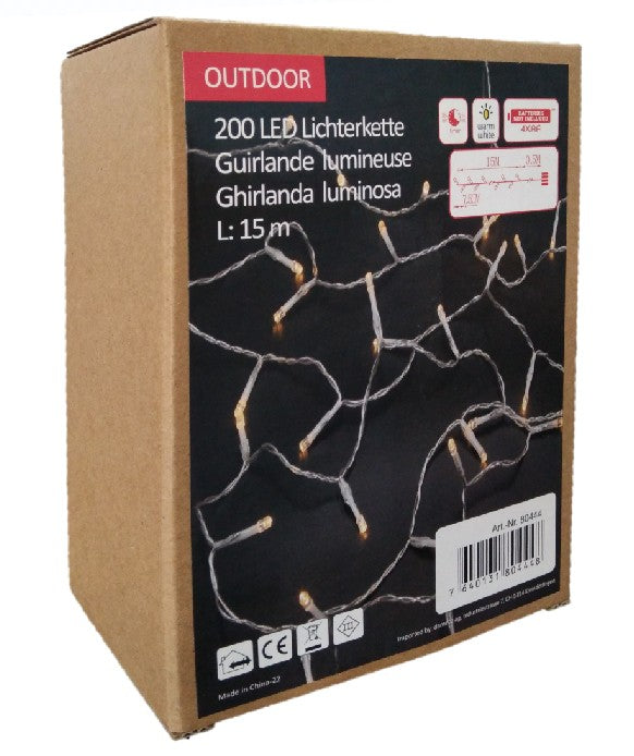 Guirlande lumineuse d'extérieur LED 200 LED
lumière blanche et chaude
Longueur 15m