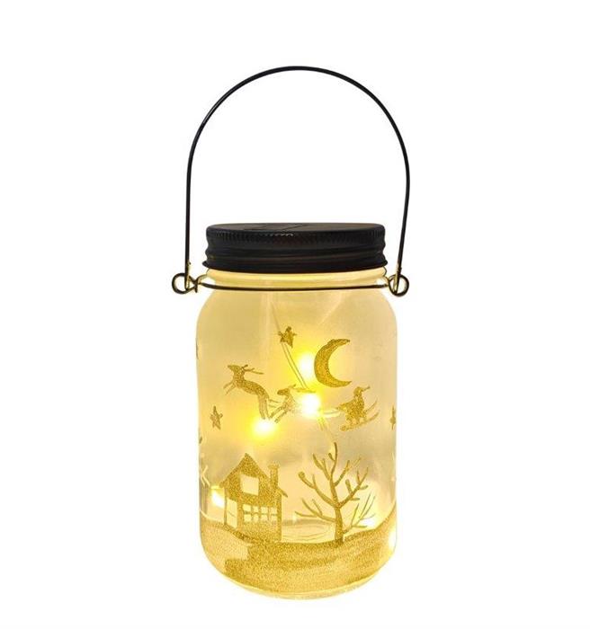 LED Windlicht mit Henkel
Schnee Design
mit Microlight 6LED
warm weisses Licht
