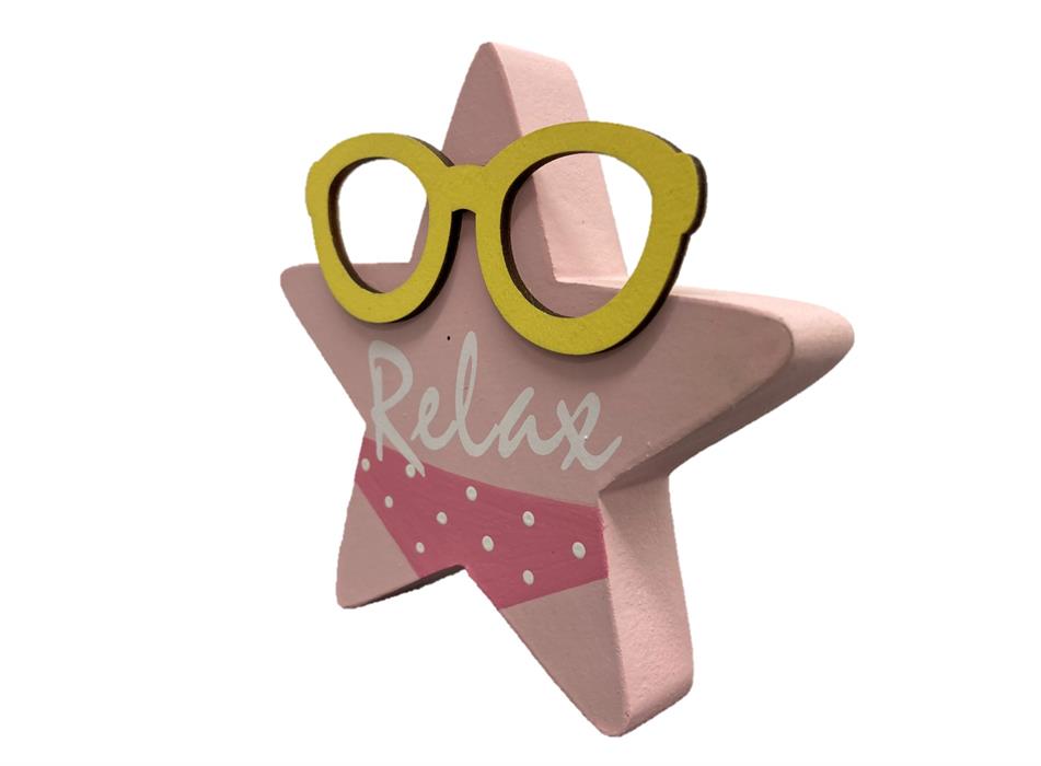 Deko Aufsteller Sommerstern
aus Holz mit Schriftzug Relax
Grösse 2x12x11.5cm