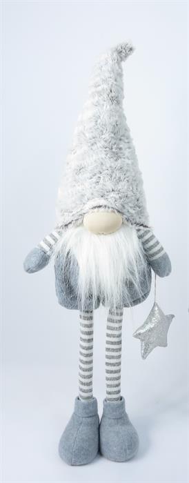 Gnome décoratif Père Noël garçon
debout Couleur: Blanc / Gris
L7cm x L17cm x H66cm