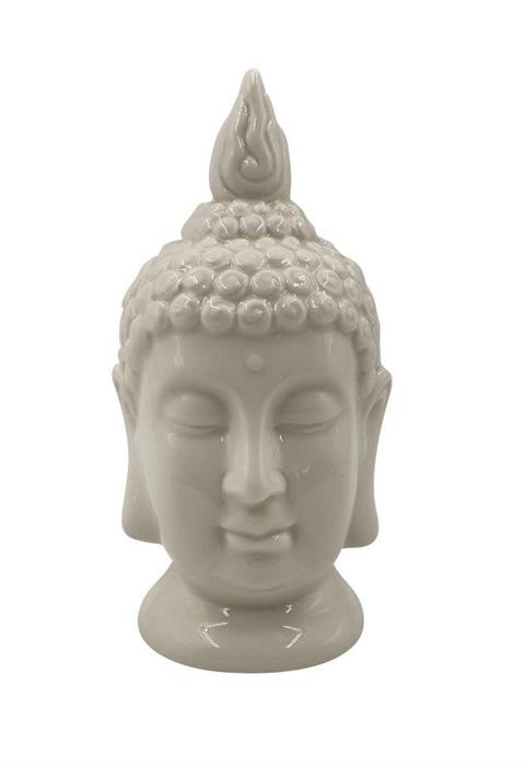 Buddha Kopf aus Porzellan
Farbe: Weiss
L:9.2cm B:9.1cm H:17.7cm