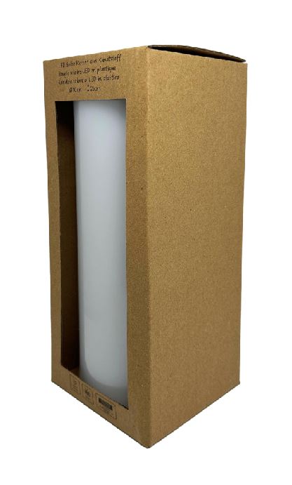 LED Solar Kerze Kunststoff
Outdoor wasserdicht IP44
D:10cm - H:25cm
Farbe weiss