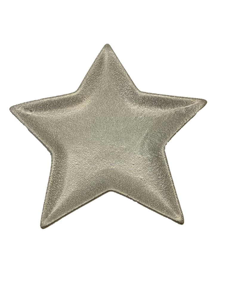 Deko Schale Stern aus Keramik Farbe: Gold D:18cm x H:1.6cm