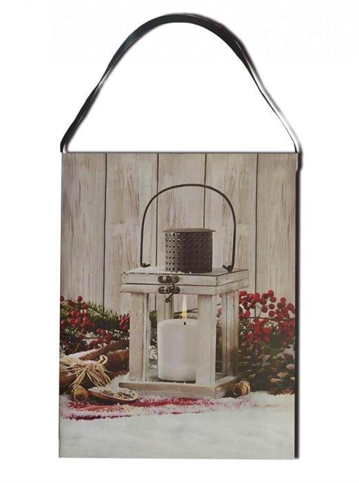 LED Bild aus Canvas zum Hängen Motive: Laterne - 1 LED L:15cm B:1.8cm H:20cm