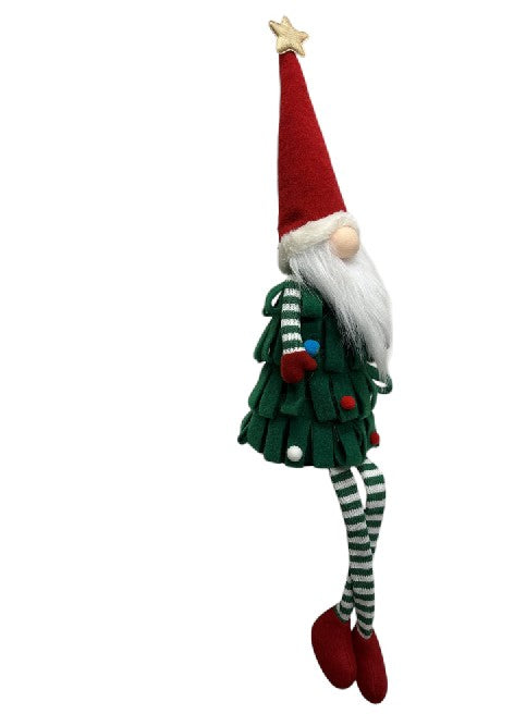 Deko Wichtel Santa Kantenhocker grün rot 75cm