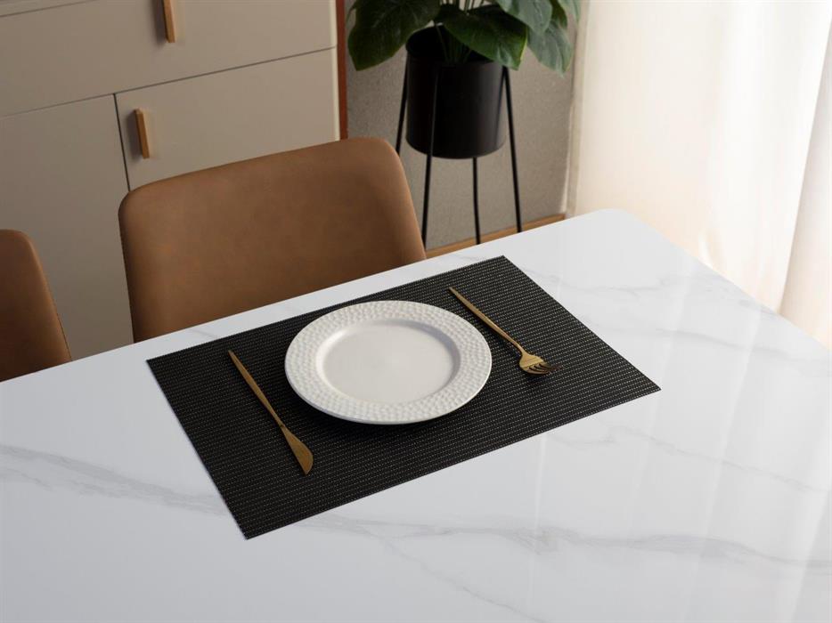 Tischset Diamond
schwarz gold 45x30cm
beidseitig verwendbar