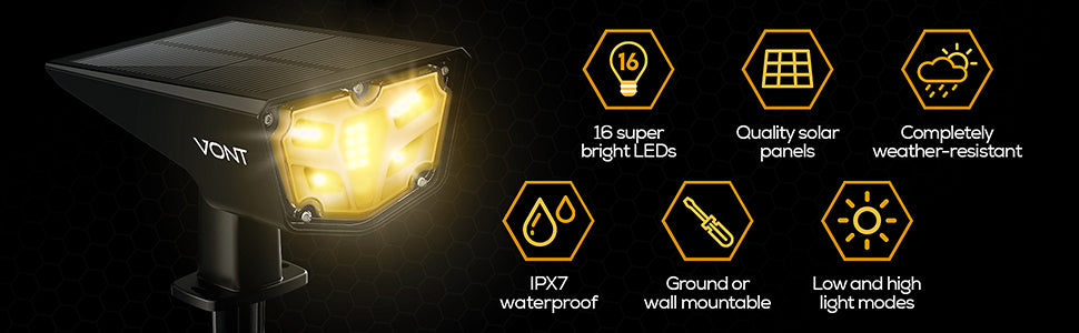 LED Solar Outdoor Leuchte Spot
Grösse: 10.2x14.3x32cm
16 superhelle LED
