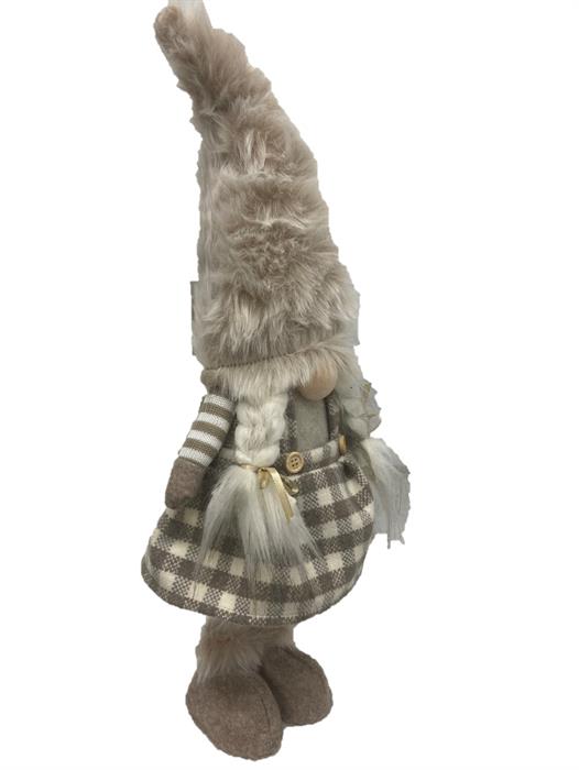 Gnome décoratif fille du Père Noël
debout
Couleur marron / beige
L:10 cm l:15 cm H:50 cm