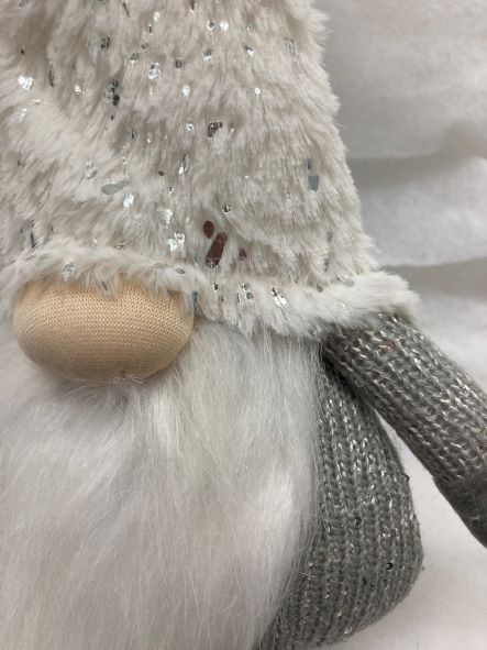 Deko Wichtel Santa Kantenhocker L:8cm x B: 20cm x H:84cm Farbe: weiss / grau