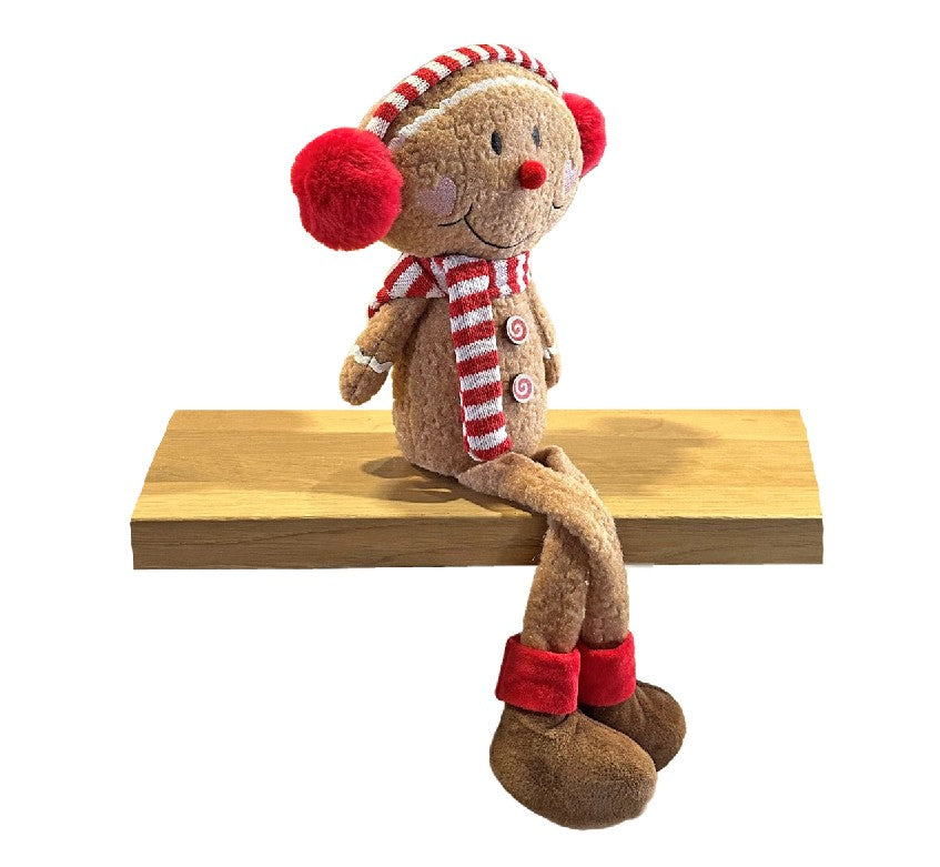 Deko Lebkuchen Kantenhocker mit Ohrenschützern H48cm