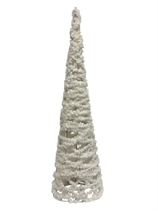 LED Baum aus Metall
mit 20 LED mit Watte beflockt
Farbe: Weiss
D:15cm H:60cm
