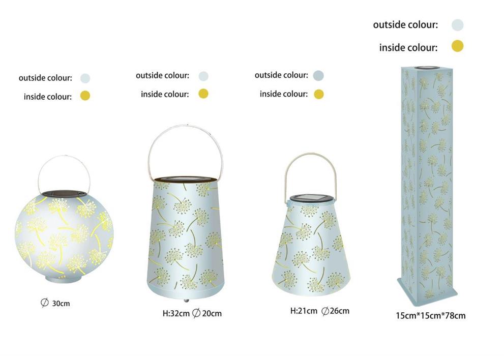 LED Solar Laterne Metall
Farbe: Silber Gold
26x26x21cm