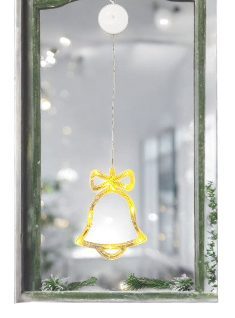LED Glocke 10 LED für Fenster transparent leuchtend auf beiden Seiten