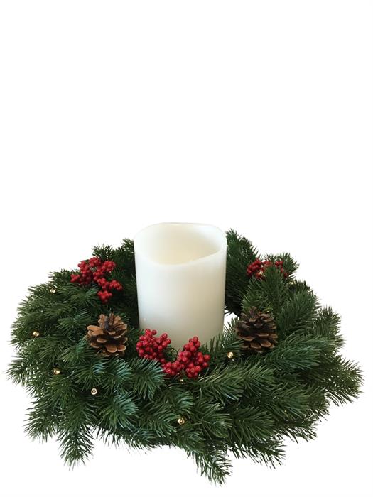 LED Weihnachtskranz mit 30 LED
Farbe: Grün
D:38cm