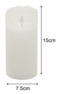 Bougie en cire LED rechargeable
 avec câble USB blanc
 P7,5cm H15cm