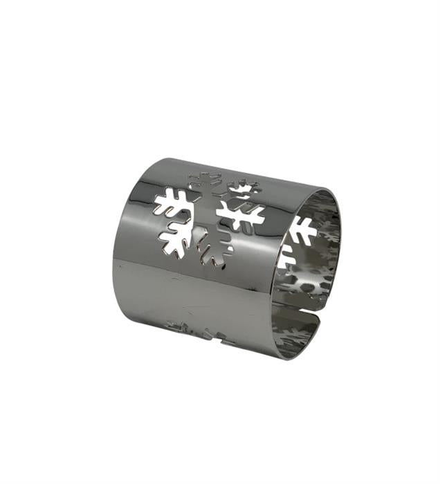 Rond de serviette lot de 4 flocons de neige
D:38mm acier inoxydable argent