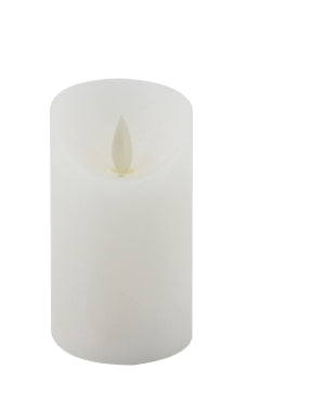 LED Wachskerze weiss rustic mit beweglicher Flamme