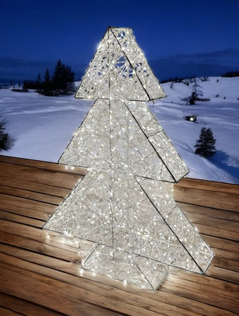 LED Tannenbaum weiss Outdoor aus Metall mit 500 LED Micro Light