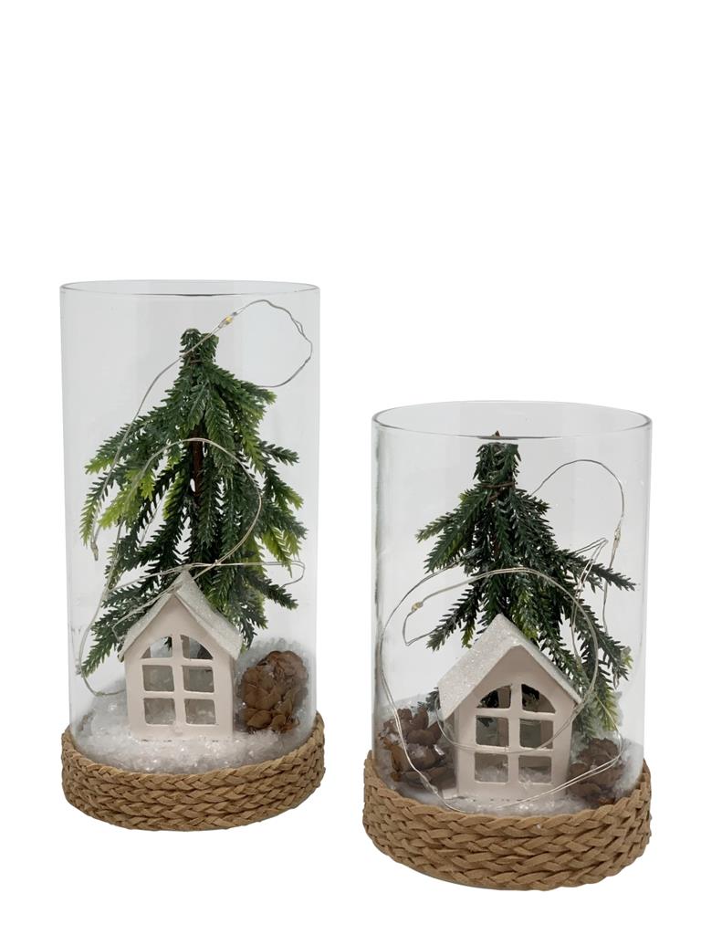 LED Glas Ornament auf Sockel
mit 10 LED
D:9.5cm H:18.5cm