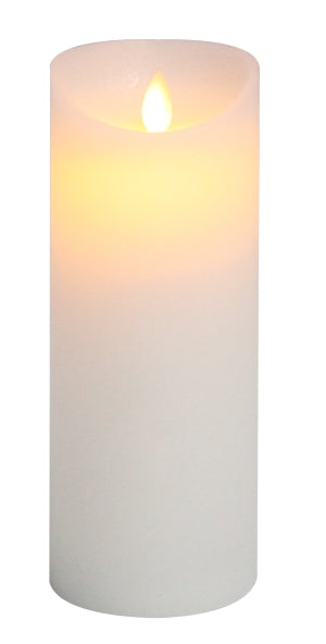 Bougie en cire LED blanche rustique avec flamme mobile