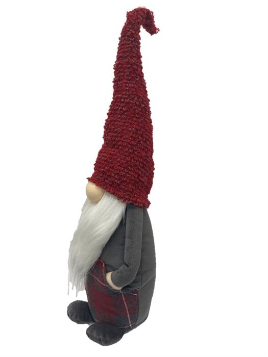 Deko Wichtel Santa stehend
L12cm x B15cm x H53cm
Farbe: Rot mit Karo Hose