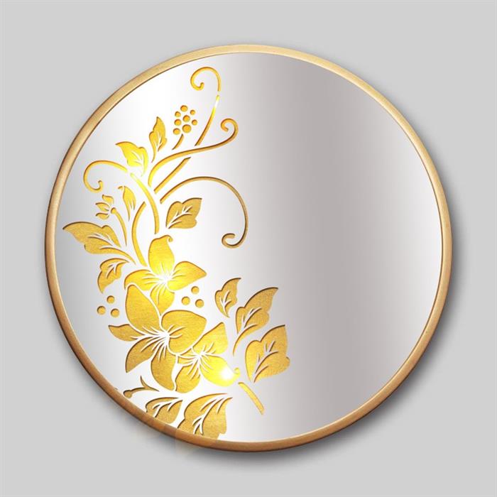 Specchio LED con motivo floreale