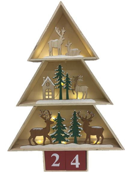 Diorama de sapin de Noël à LED
avec calendrier de l'Avent
et 10 LED