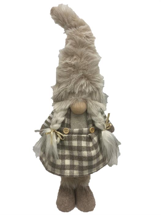 Gnome décoratif fille du Père Noël
debout
Couleur marron / beige
L:10 cm l:15 cm H:50 cm