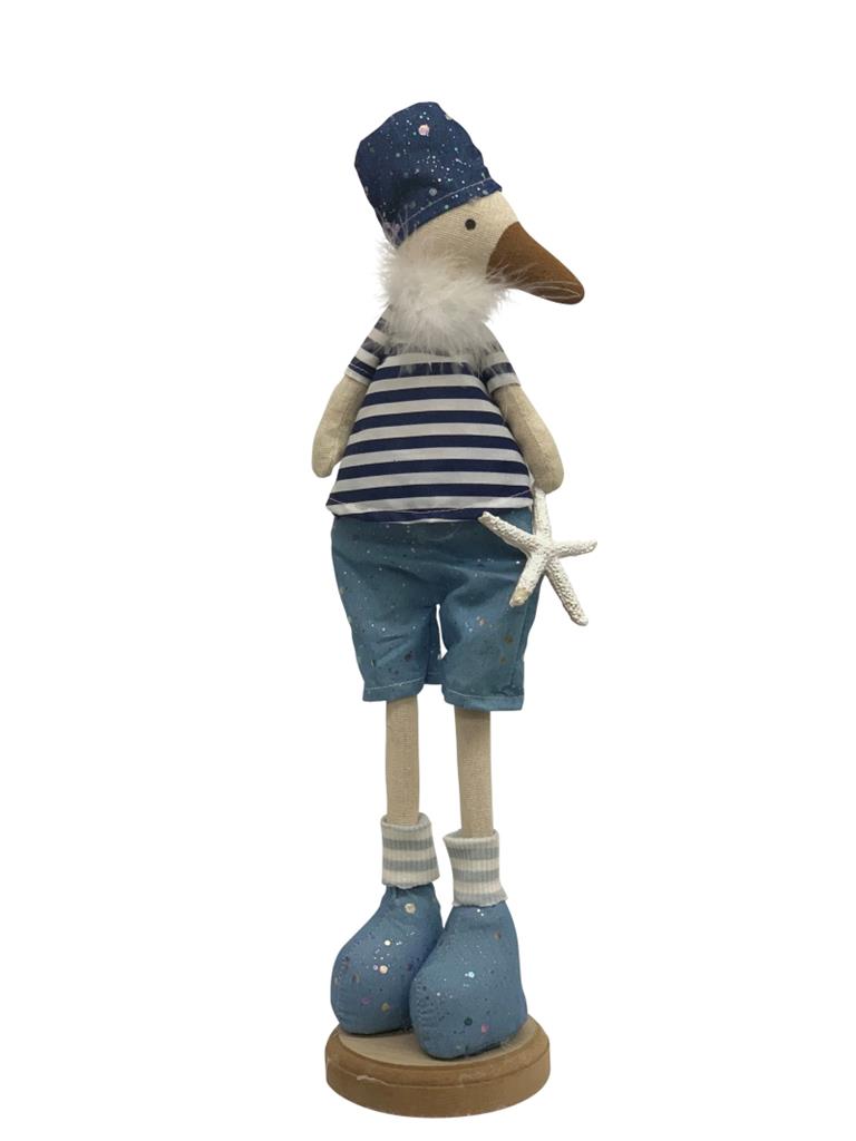 Deko Möwe aus Stoff stehend H:42cm
Design: Beach
Farbe: Blau
L:13cm B:10cm H:42cm