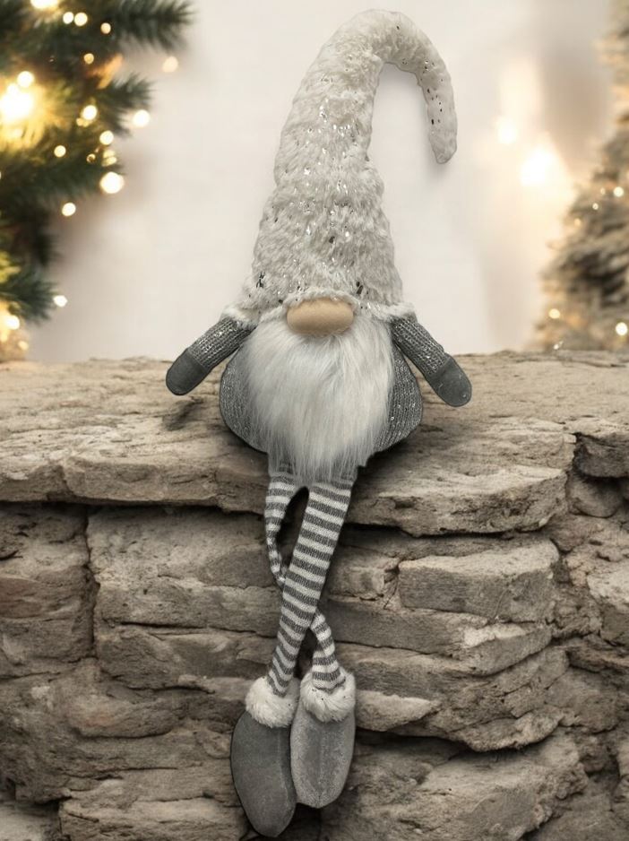 Deko Wichtel Santa Kantenhocker L:8cm x B: 20cm x H:84cm Farbe: weiss / grau